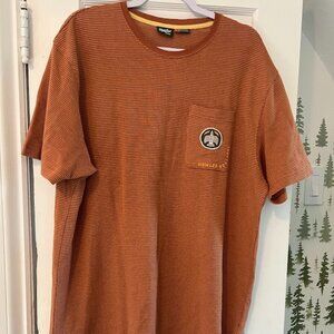 Howler Brothers Rust Orange Striped Short Sleeve Pocket Tee